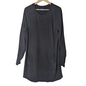 Athleta Balance Black Long Sleeve Pullover Tunic Pockets Dress Women L Cozy
